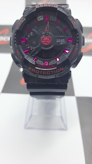 Casio Baby G Pulseira e Caixa Preta, Detalhes Roxos