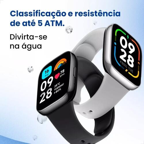 Smartwatch Xioami Redmi Watch 3 Active A Prova Dagua - Prata