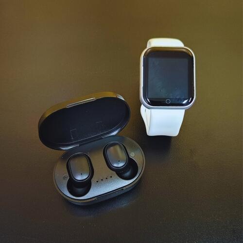 Kit Smartwatch D20S 2024 + Fone Airdots TWS Bluetoorth - Branco