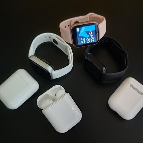 Kit Smartwatch D20S 2024 + Fone Bluetoorth Inpods I12 TWS - Branco