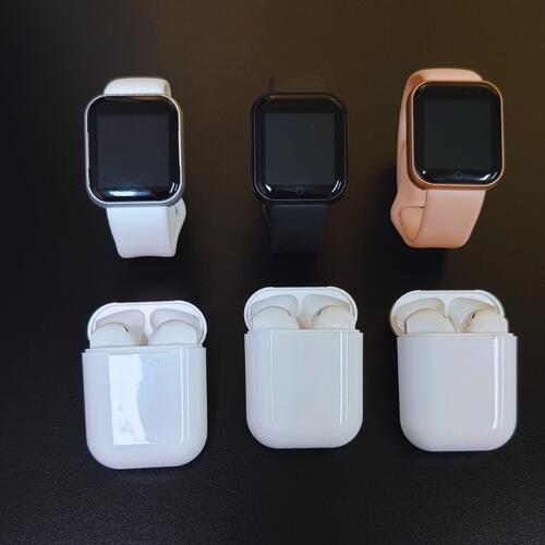 Kit Smartwatch D20S 2024 + Fone Bluetoorth Inpods I12 TWS - Branco