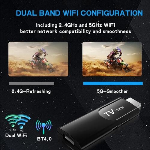 Tv Stick Y9 M98 4K 16GB 5G Android TV Comando de Voz