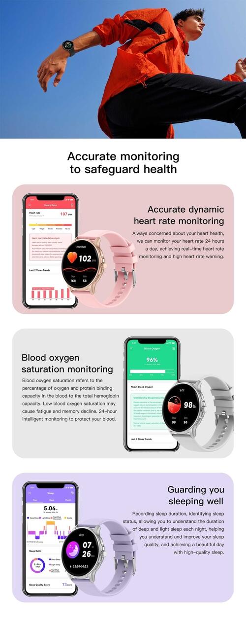 Smartwatch Peje ZW08 A Prova D'água Ameled Pulseira Extra - Prata