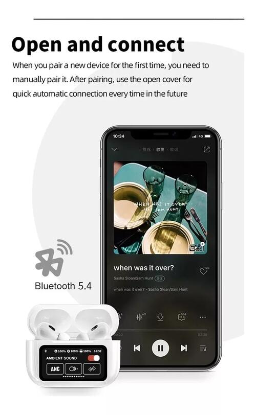 Fone Pro Bluetooth Com Tela Lcd Touch