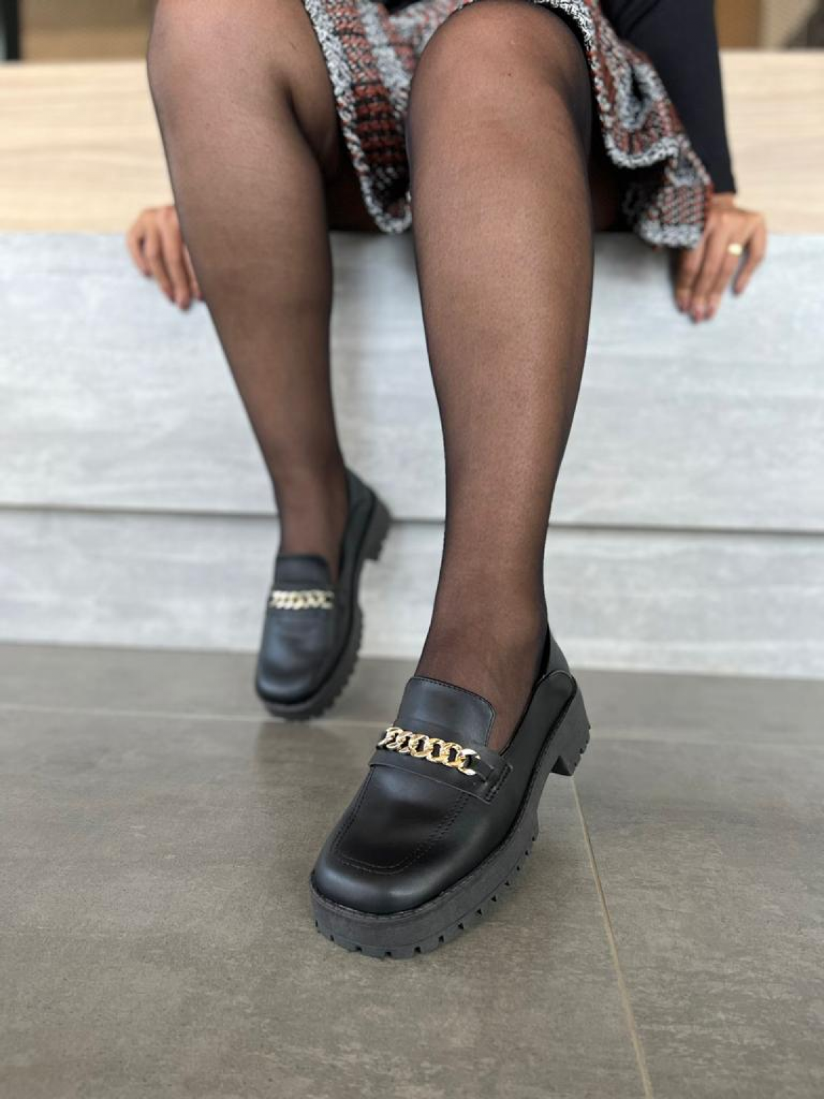Mocassim Feminino Tratorado MOT205P Preto