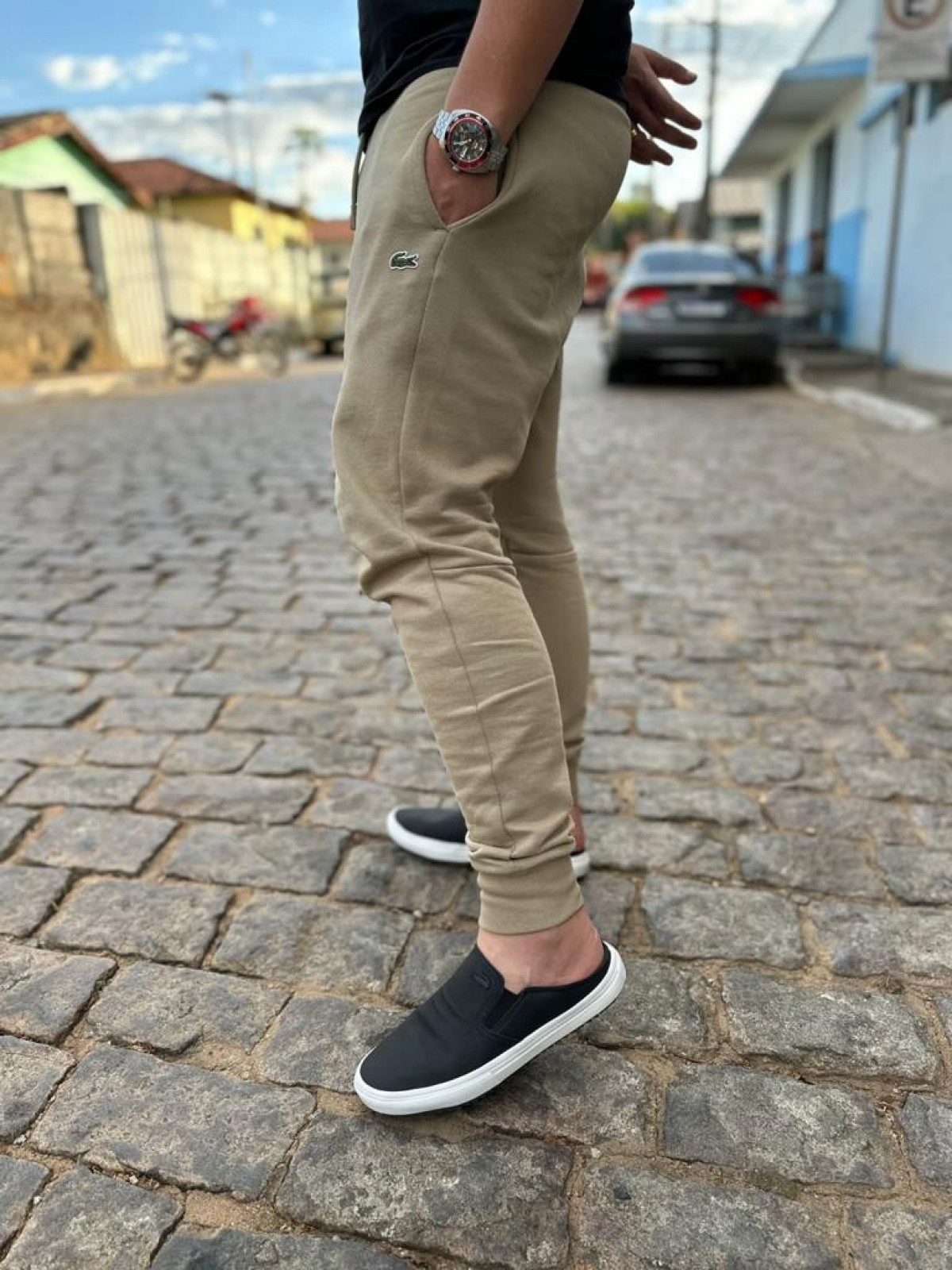 Mule Masculino Tratorado Lacoste Preto