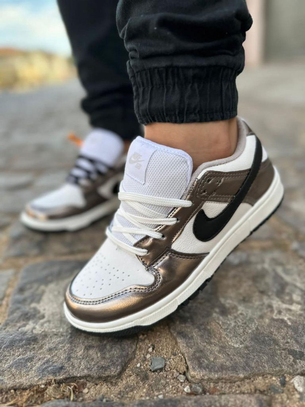 Tênis Dunk Low SB Feminino Premium Nike Branco/Bronze