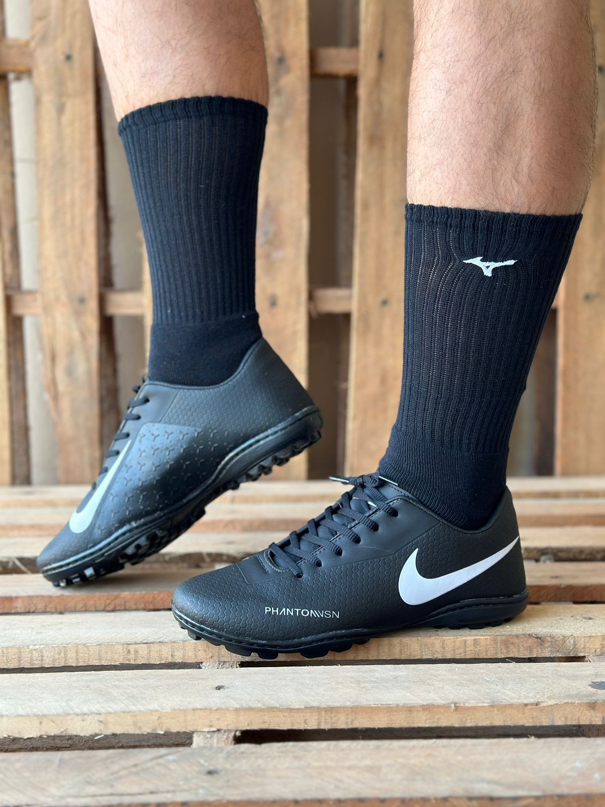 Chuteira Society Phanton Masculino Nike Preto/ Branco