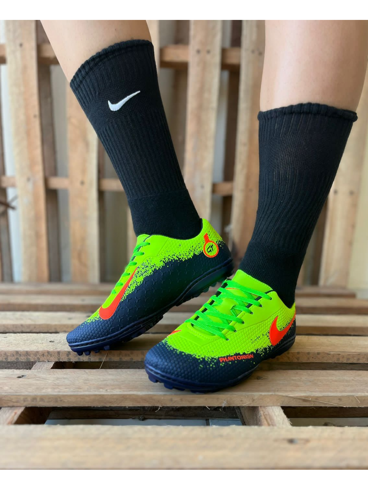 Chuteira Society Masculino Nike Verde/Marinho