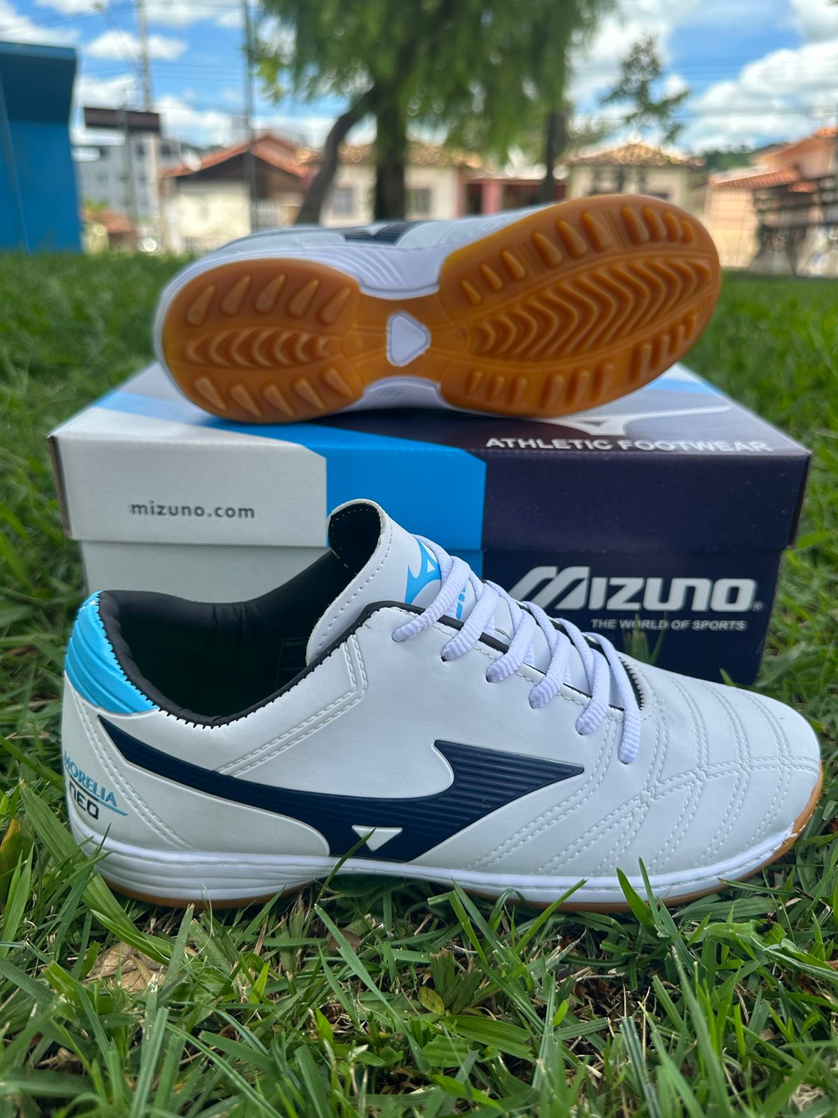 Chuteira Society Morelia Neo Masculino Mizuno Branco