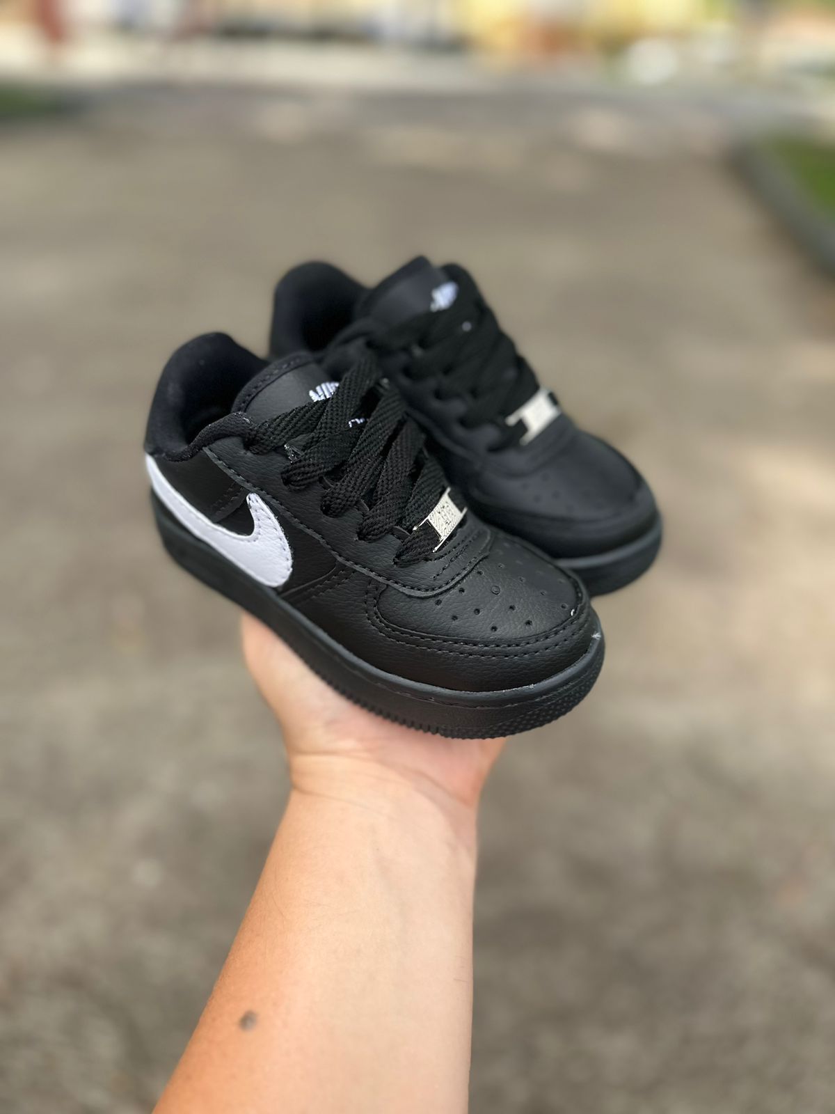 Tênis Infantil Air Force Unissex Nike Preto/Branco