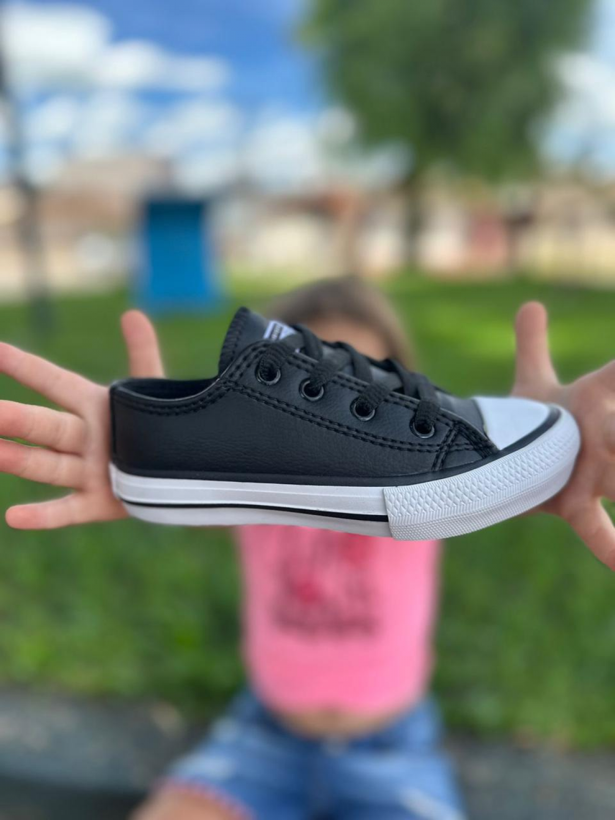 Tenis Infantil Unissex All Star Curto Sintético Preto Vulcanizado