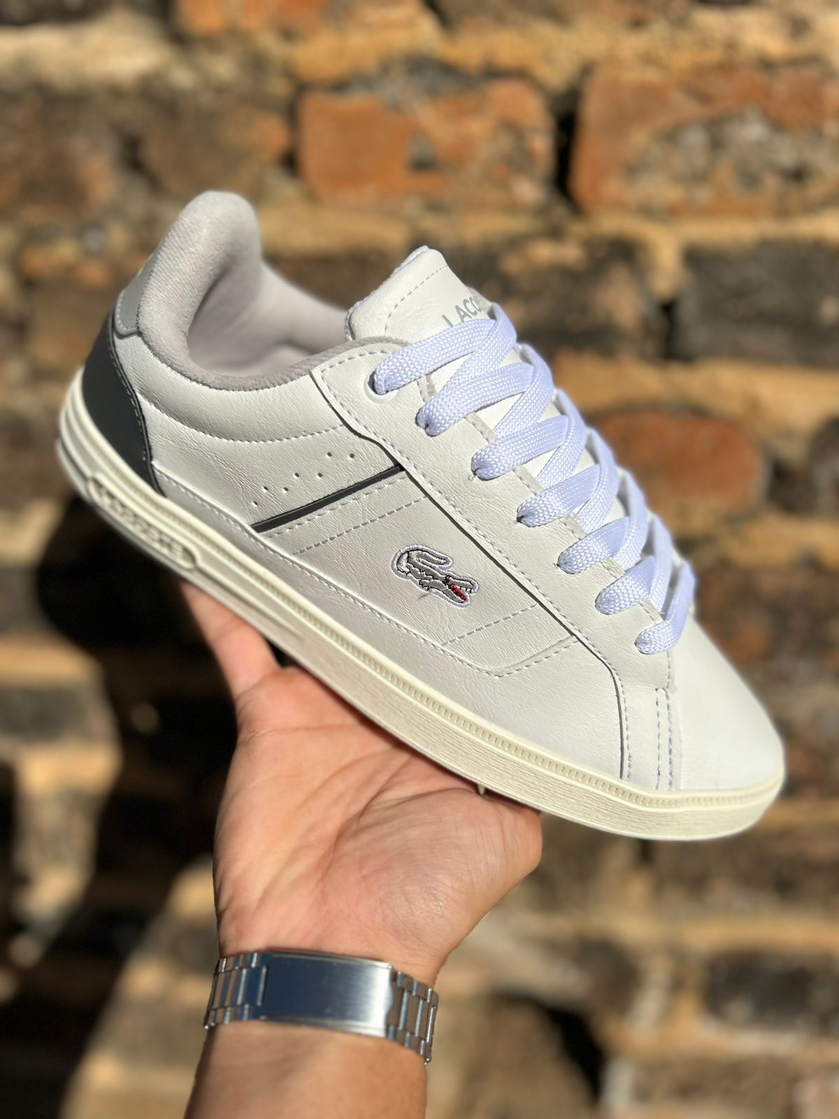Tênis Europa PRO Masculino Lacoste Branco/Cinza