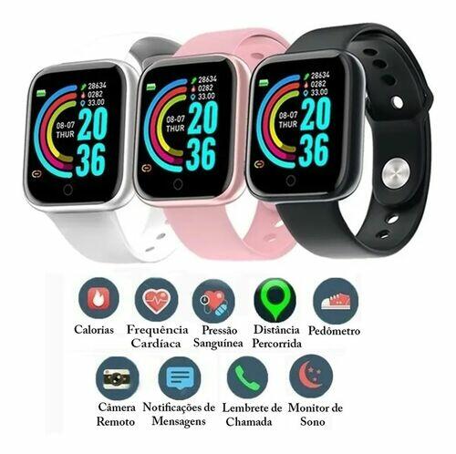 Smartwatch D20S Atualização 2024 - Branco