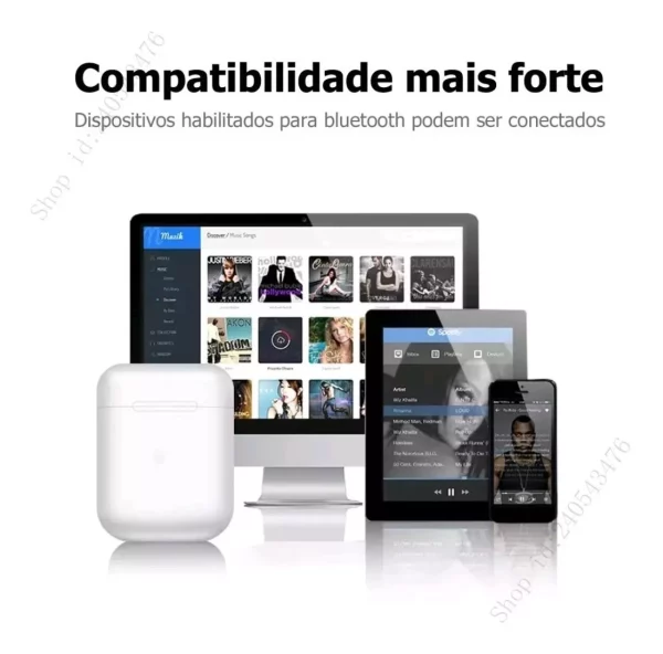 Fone De Ouvido Bluetooth I12 Tws Sem Fio Touch Recarregável