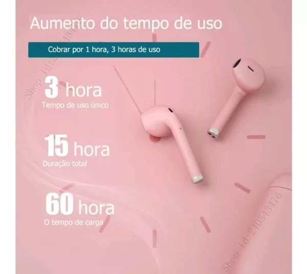 Fone De Ouvido Bluetooth I12 Tws Sem Fio Touch Recarregável
