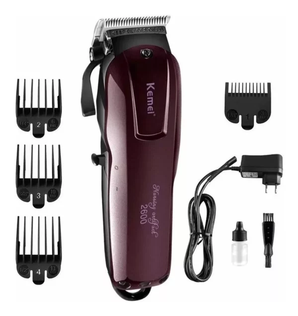 Máquina P/cabelo Bordô Kemei Pra Você Profissional Da Beleza