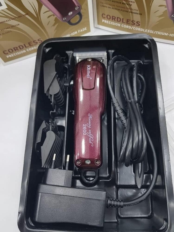 Máquina P/cabelo Bordô Kemei Pra Você Profissional Da Beleza