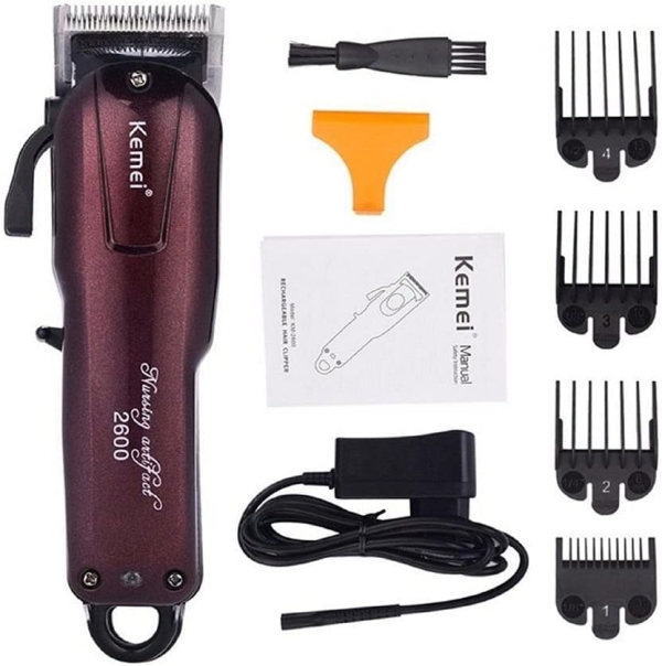 Máquina P/cabelo Bordô Kemei Pra Você Profissional Da Beleza