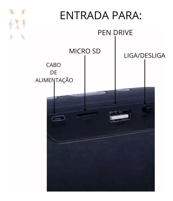 Caixa Caixinha De Som Bluetooth Pendrive Fm Sd Portátil 20w