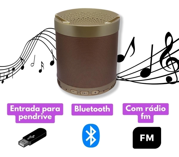 Caixinha De Som Bluetooth Portatil Q3 Mp3 Pen Drive Fm Cel