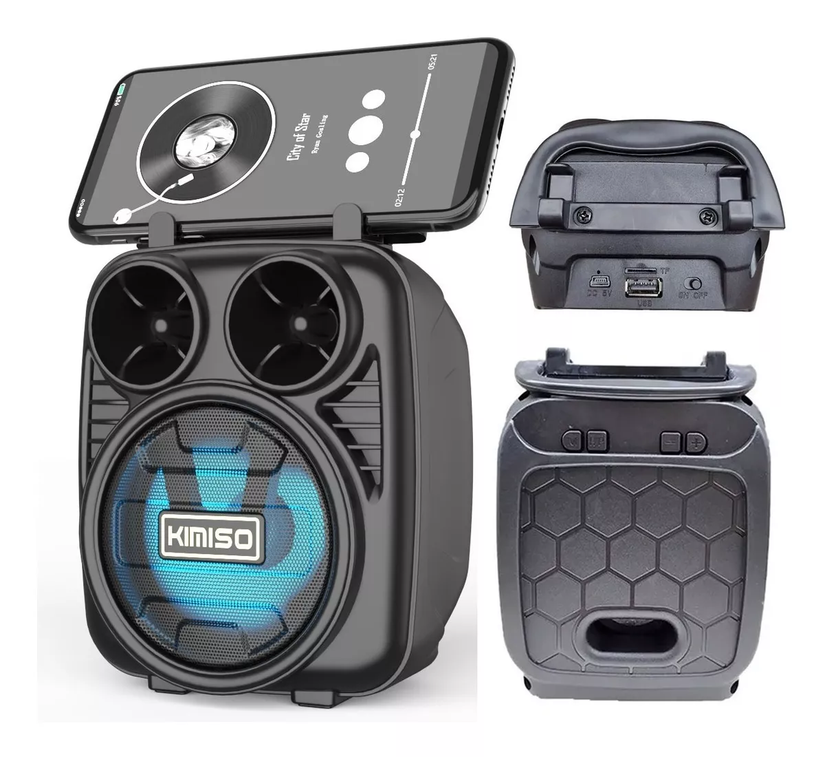 Caixinha De Som Portátil Bluetooth Fm Mp3 Cartão Sd Pendrive KIMISO