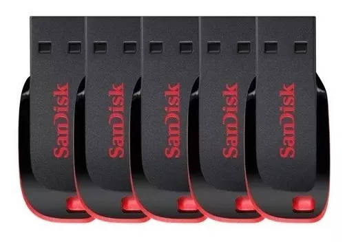 Pendrive SanDisk Cruzer Blade 2.0 preto e vermelho