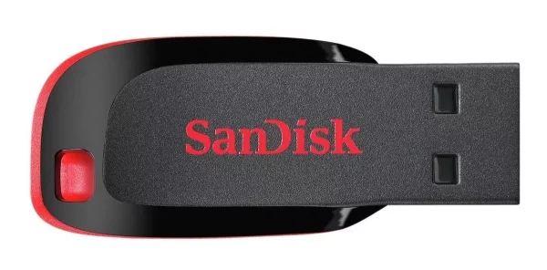 Pendrive SanDisk Cruzer Blade 2.0 preto e vermelho