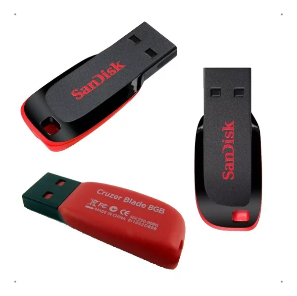 Pendrive SanDisk Cruzer Blade 2.0 preto e vermelho