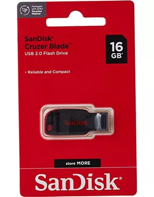 Pendrive SanDisk Cruzer Blade 2.0 preto e vermelho