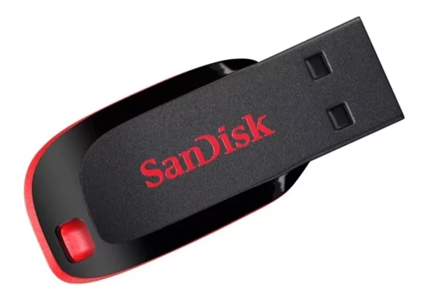 Pendrive SanDisk Cruzer Blade 2.0 preto e vermelho