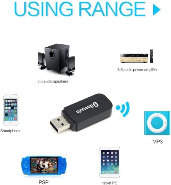Adaptador Receptor Bluetooth Usb Musica P2 Chamada Som Carro