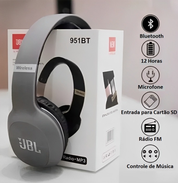 Fone De Ouvido Sem Fio Headphone 951bt Rádio Fm Mp3 Sd Card