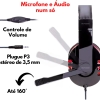 Fone de ouvido over-ear gamer Altomex A-302 vermelho e preto