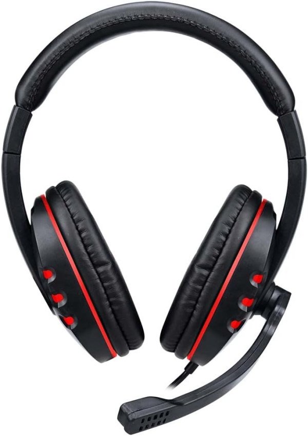 Fone de ouvido over-ear gamer Altomex A-302 vermelho e preto