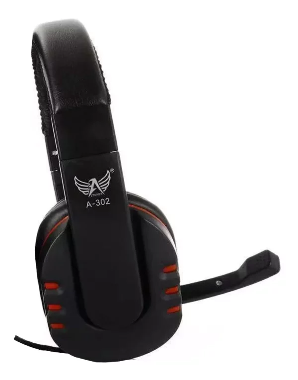 Fone de ouvido over-ear gamer Altomex A-302 vermelho e preto