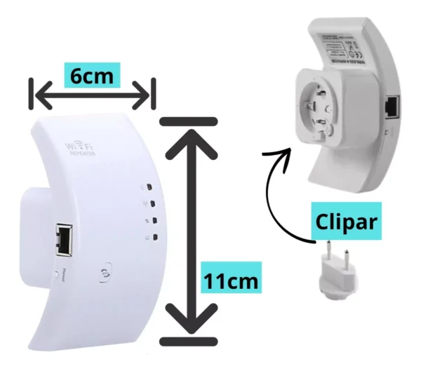 Repetidor De Sinal Amplificador Wirelles Wifi Potente Rápido
