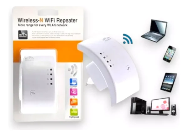 Repetidor De Sinal Amplificador Wirelles Wifi Potente Rápido