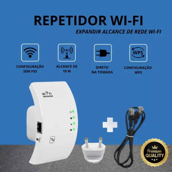 Repetidor De Sinal Amplificador Wirelles Wifi Potente Rápido