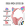 Fone De Ouvido Bluetooth Orelha Gatinho Infantil Led Sem Fio