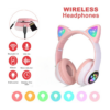 Fone De Ouvido Bluetooth Orelha Gatinho Infantil Led Sem Fio