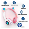 Fone De Ouvido Bluetooth Orelha Gatinho Infantil Led Sem Fio