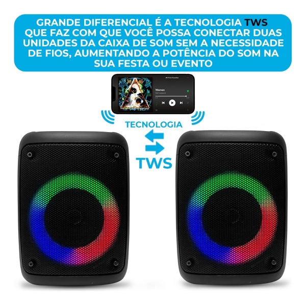 Caixa De Som Caixinha Bluetooth Portátil Potente Usb Aux Mp3 KTS-1236