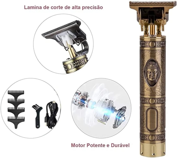 Maquina Acabamento Recarregável Cabelo Barba Sem Fio Premium