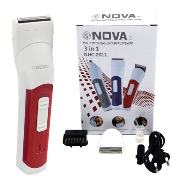 Maquina 3 In 1 Corta Cabelo Barba E Pelo Nariz Fácil Limpeza Nova