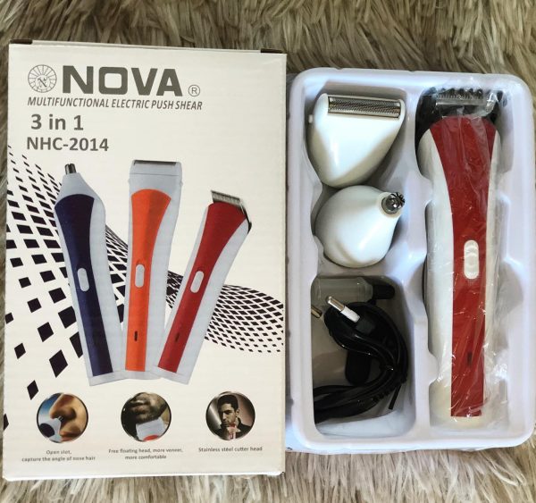 Maquina 3 In 1 Corta Cabelo Barba E Pelo Nariz Fácil Limpeza Nova
