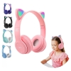 Fone De Ouvido Sem Fio Bluetooth Orelha Gatinho Infantil Led