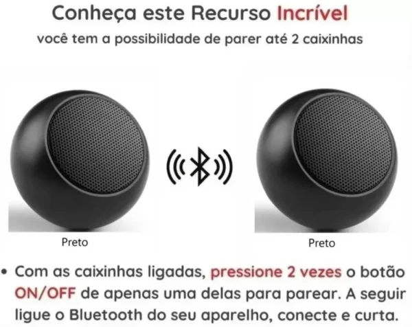 Caixinha Som Bluetooth Tws Metal Mini Speaker Amplificada 3w