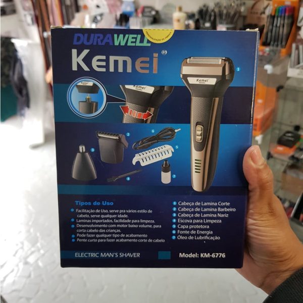 Barbeador e cortador de cabelo 3 em 1 Kemei KM-6776 Bivolt