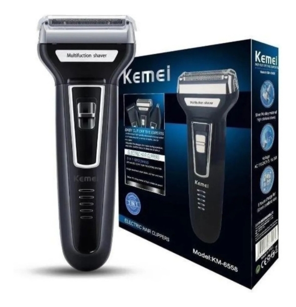 Barbeador e cortador de cabelo 3 em 1 Kemei KM-6776 Bivolt